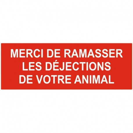Autocollant merci de ramasser les déjections de votre animal