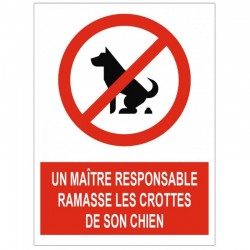 Pictogramme merci de ramasser les déjections de votre animal