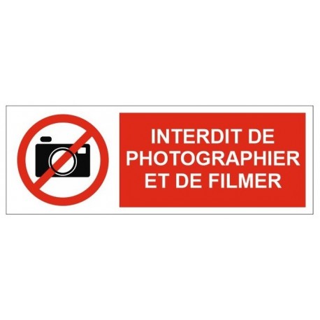 Panneau interdit photos et de filmer