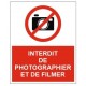 Panneau interdiction de prendre des photos