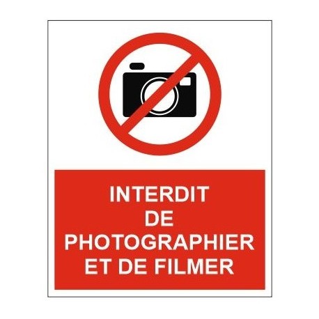 Panneau interdiction de prendre des photos