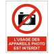 Autocollant interdit photos et videos