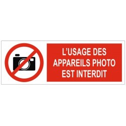 Autocollant usage de l'appareil photo interdit