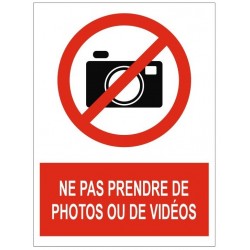 Panneau usage de l'appareil photo interdit