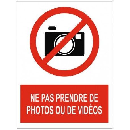 Panneau usage de l'appareil photo interdit