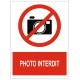 Panneau ne pas prendre de photos