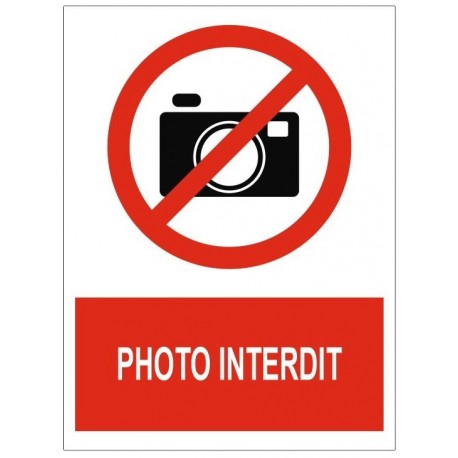Panneau ne pas prendre de photos