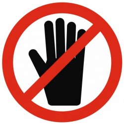 Panneau attention ne pas toucher (version anglaise)