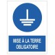 Autocollant mise a la terre obligatoire