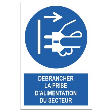 Autocollant débrancher la prise