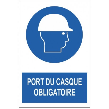 Autocollant port du casque obligatoire