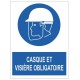 Autocollant casque de securite obligatoire