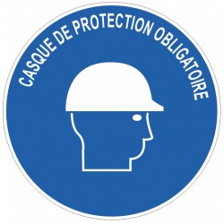 Pictogramme casque de protection obligatoire