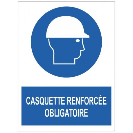 Picto signaletique casque de protection obligatoire
