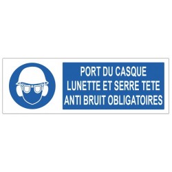 Pictogramme port casque et protection oreille obligatoire