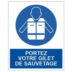 Autocollant portez votre gilet de sauvetage