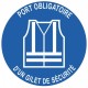 Autocollant port obligatoire d'un gilet de securite