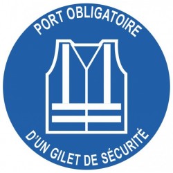 Autocollant port obligatoire d'un gilet de securite