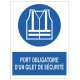 Picto port obligatoire d'un gilet de securite