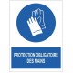 Autocollant protection obligatoire des mains