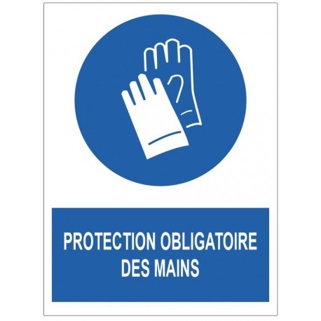 Autocollant protection obligatoire des mains