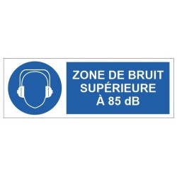 Autocollant zone de bruit 85 dB