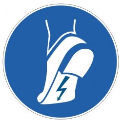 Autocollant chaussures antistatiques obligatoires
