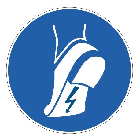 Autocollant chaussures antistatiques obligatoires