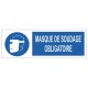Autocollant masque de soudage obligatoire