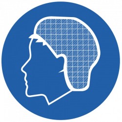 Autocollant bonnet de protection obligatoire
