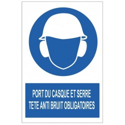 Autocollant casque et serre tete obligatoire