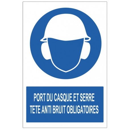Autocollant casque et serre tete obligatoire