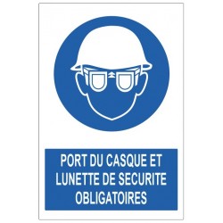 Pictogramme casque lunette et serre tete anti bruit