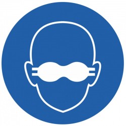 Autocollant lunette de protection opaque obligatoire