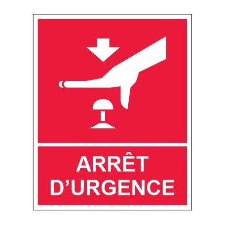 Autocollant arret urgence picto