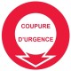 Autocollant coupure de gaz d'urgence
