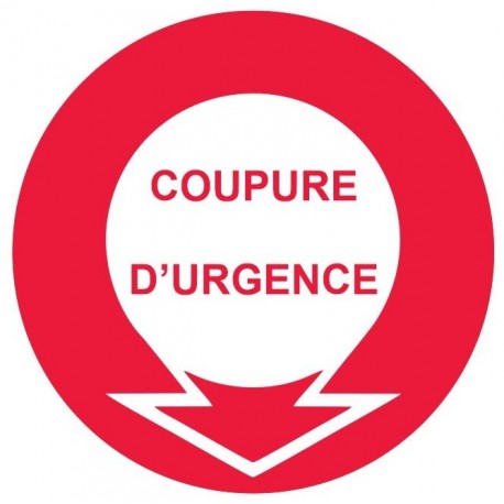 Autocollant coupure de gaz d'urgence