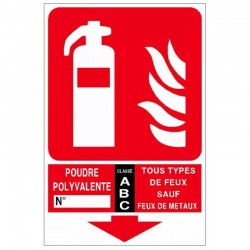 Autocollant extincteur Classe ABC