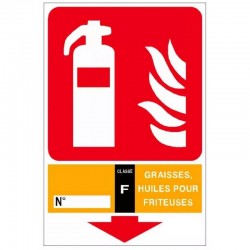 Autocollant extincteur Classe D Poudre metaux
