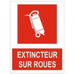 Autocollant extincteur sur roues