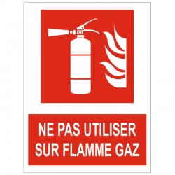 Autocollant ne pas utiliser sur flamme gaz