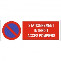 Autocollant stationnement interdit accés pompiers