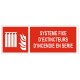 Autocollant systeme fixe d'extincteur