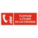 Autocollant telephone a utiliser en cas d'incendie