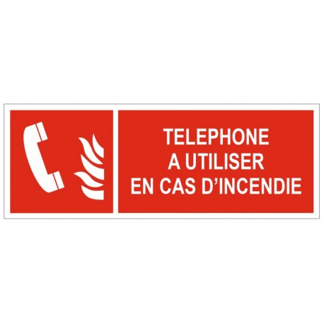 Autocollant telephone a utiliser en cas d'incendie