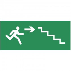 Autocollant sortie de secours escalier gauche