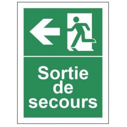 Autocollant sortie de secours escalier droite