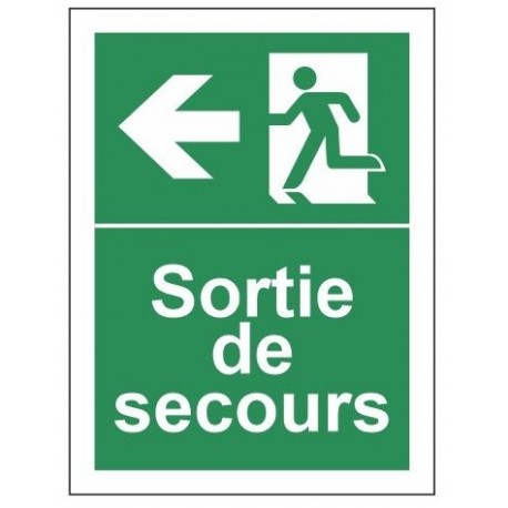 Autocollant sortie de secours escalier droite