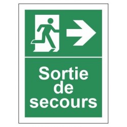 Autocollant sortie de secours gauche picto