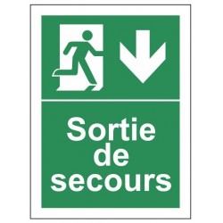 Autocollant sortie de secours droite picto